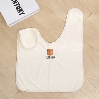 Baby Grooming Bib for Toothbrushing Stain Resistant Toddler Eating Smock Washable Kids Feeding Apron with Snaps Soft