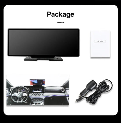 10.26 inch Car Play Screen,Wireless CarPlay & Android Auto Dash Cam Rear Camera Multimedia Stereo,AUX FM Radio,Car Touchscreen