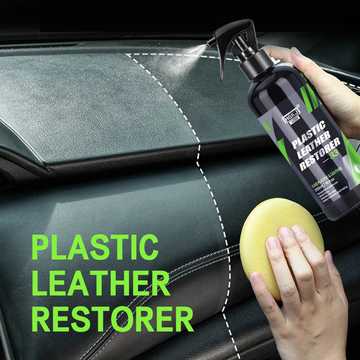 Car Plastic Leather Restorer Spray Polish Cleaner Coating Agent  Back To Black More Gloss Car Cleaning Products S3