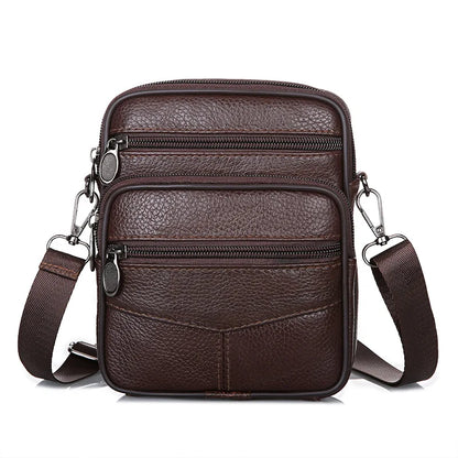 Homefish New Genuine Leather Crossbody Bag Vertical Trendy Multifunctional Shoulder Bag Briefcase Casual Travel Messenger Bag