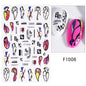 Black and White Love Flowers Line Art 3D Stickers Nail Decals Nail Art Accessories Butterfly Rose Nail Stickers Nail Sliders