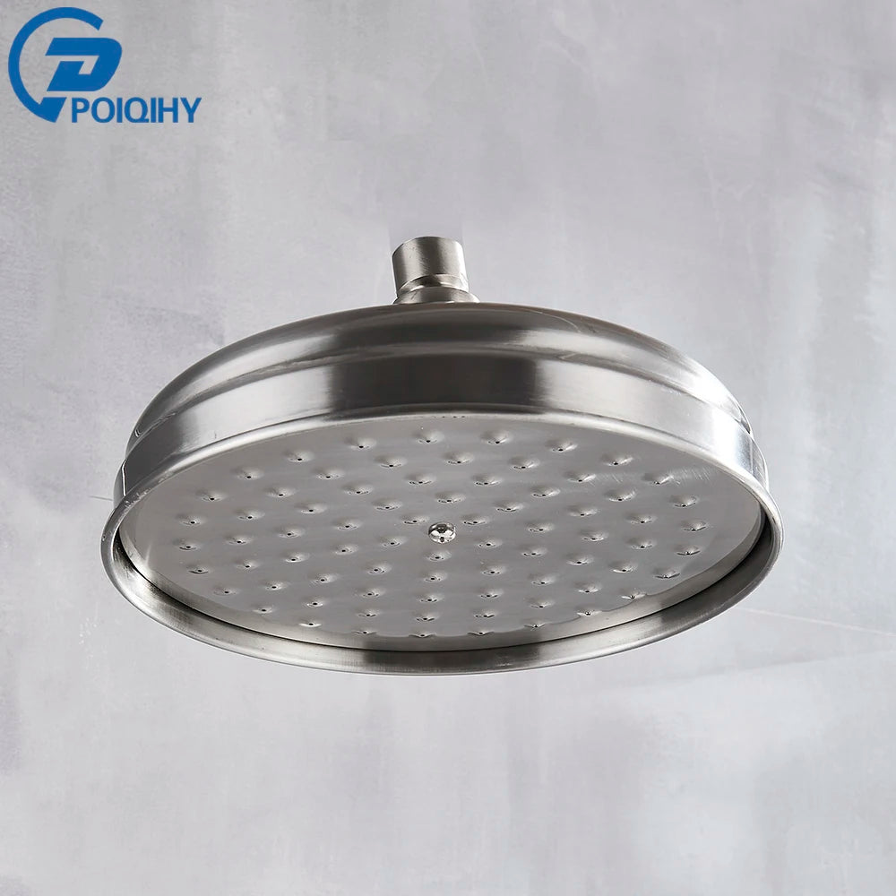 POIQIHY Brass Golden Rainfall Shower Head Shower Faucet Head Bathroom Replace Rain Showerhead Antique Brass Showerhead Accessory