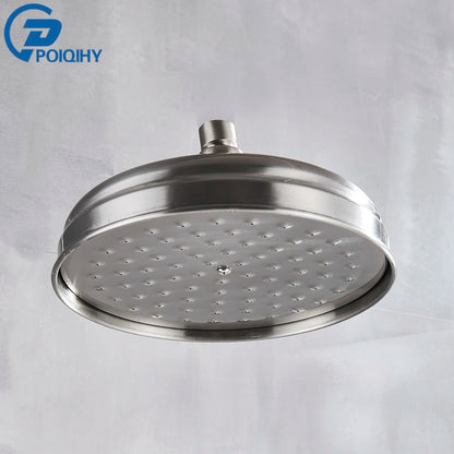 POIQIHY Brass Golden Rainfall Shower Head Shower Faucet Head Bathroom Replace Rain Showerhead Antique Brass Showerhead Accessory
