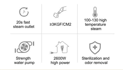 2600w220V High Temperature Steam Cleaner Portable Sterilization Pressure Jet Washer Machine for Home Car Kitchen Air Conditioner