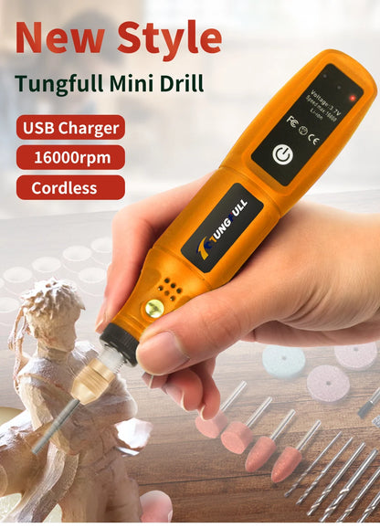 DIY Mini Rotary Tool USB Engraving Tool Dremel Tool Mini Grinder Machine Mini Wireless Drill Rechargeable Polishing Machine