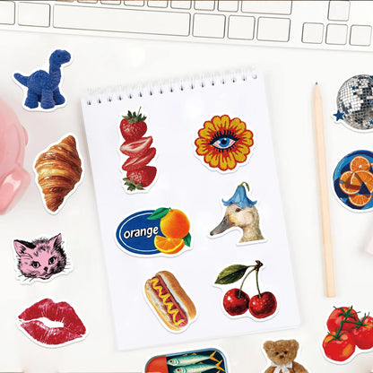 50/100Pcs Retro Y2K Aesthetic Stickers, Vintage Cartoon Vinyl Decals for Laptops, Water Bottles, Guitars, Journals, Notebook