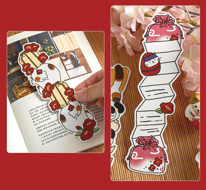30 Sheets/Set Cute Cat Bookmark for Reading Creative Cat-Shaped Paper Bookmarks Decorative Paper Cards Stationery Gift