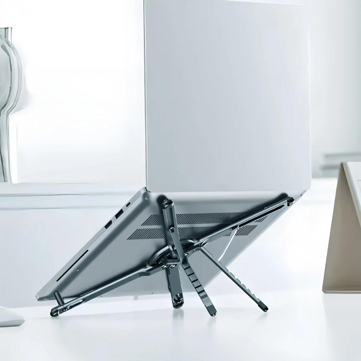 Foldable Magnetic Laptop Stand Aluminum Alloy Portable Adjustable Stand Heat Dissipation Holder for Smart Phone Tablet Notebook