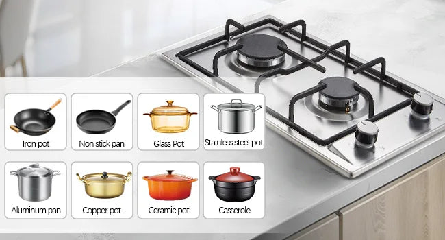 TopStrong 2/4/5 Burner 4200W Stainless Steel Auto Flame Protection Built-in for Natural Gas/Propane, Easy Clean, 30cm‌ Gas Hob