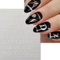1Pc 3D Roman Letter Nail Stickers Gold/Silver/Black/Laser Alphabet Self Adhesive Decal Y2K English Words/Number Manicure Sliders