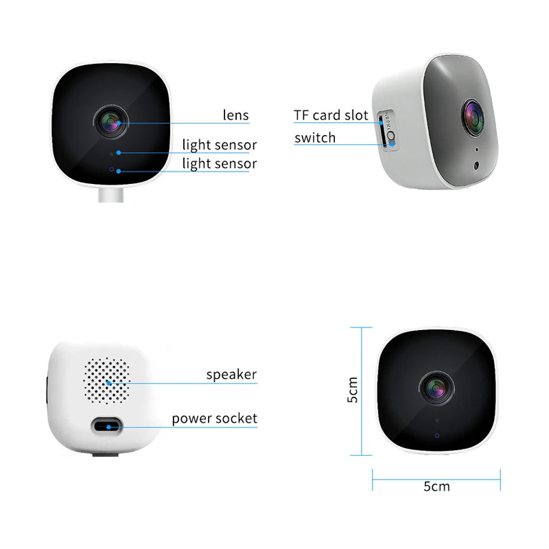 Mini Window Camera Replaces Outdoor Cameras 2.4/5GHz WiFi Camera 3MP Resolution Full-Color Night Vision Through Window Camera