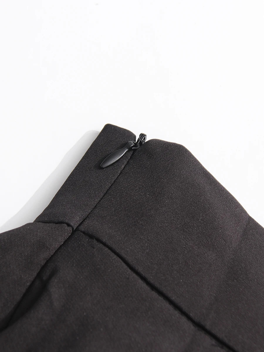 CHICEVER Elegant Spliced Asymmetrical Ruffles Skirts for Women High Waist Patchwork Appliques Pleated Long Skirt Female Spring