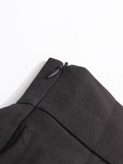 CHICEVER Elegant Spliced Asymmetrical Ruffles Skirts for Women High Waist Patchwork Appliques Pleated Long Skirt Female Spring