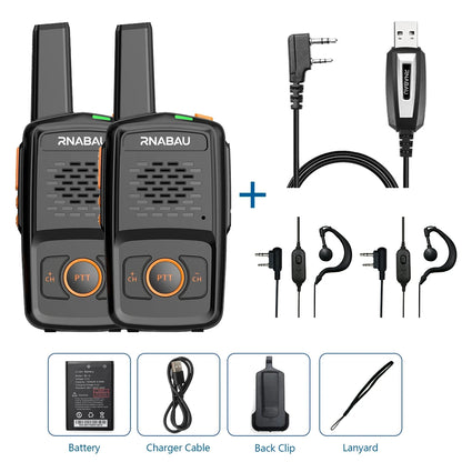 Mini Walkie Talkie RNABAU 16 Channels Professional MT-N1 UHF 400-470MHZ Match Baofeng Two Way Radio