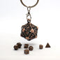 D20 Metal Hollow Box+7pcs Metal Dice Set, Portable Board Game Dice Mini Kit
