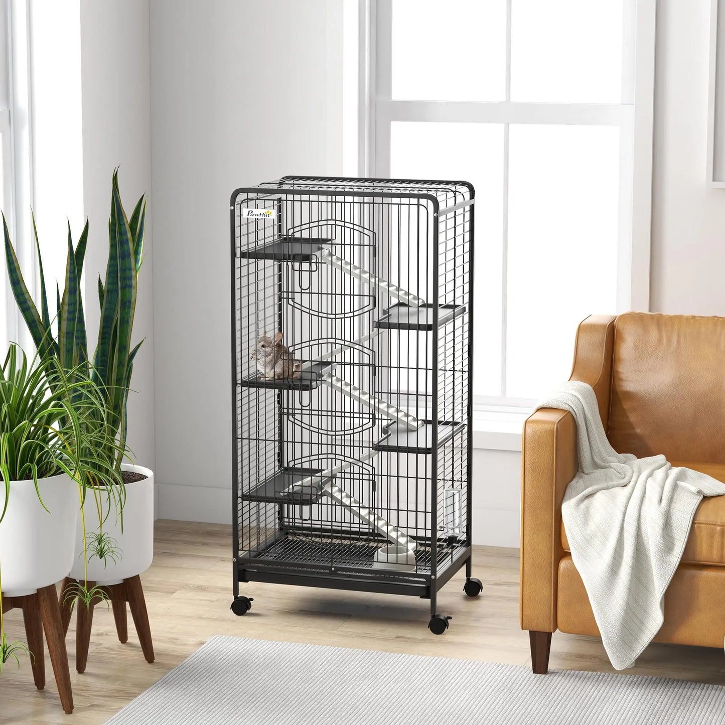 Metal Cage Black S for Small Animals Pet Cage with Assembly Kit Shipping from Spain
