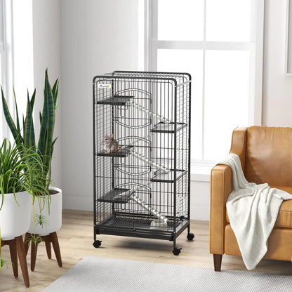 Metal Cage Black S for Small Animals Pet Cage with Assembly Kit Shipping from Spain