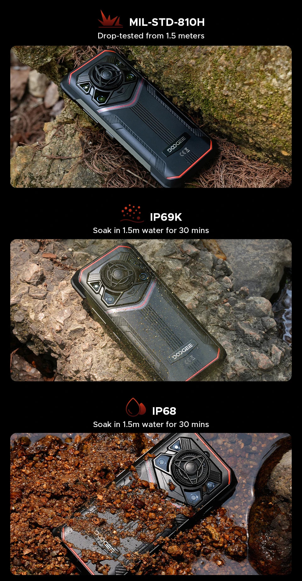 DOOGEE Blade20 Pro Rugged Phone 125dB Speaker Gemini AI 11800mAh Battery 6.6'' Display Android 15 Global Version Smartphone NFC