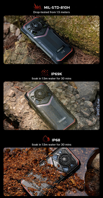 DOOGEE Blade20 Pro Rugged Phone 125dB Speaker Gemini AI 11800mAh Battery 6.6'' Display Android 15 Global Version Smartphone NFC