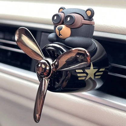 Rotating propeller pilot bear dog car air fresheners accessories decorations fun vent clip perfume diffuser aroma fragrance men