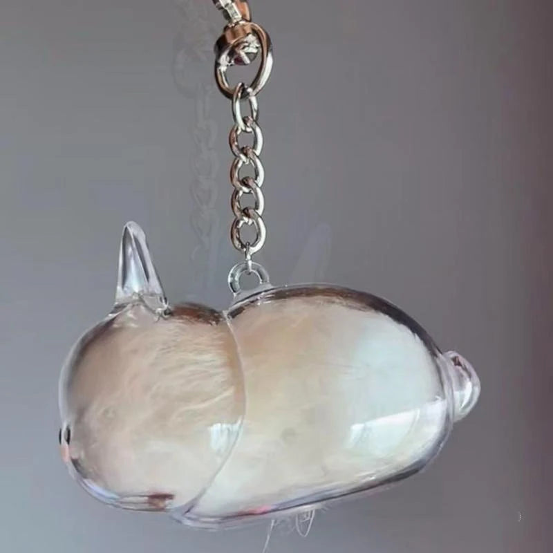 Rabbit Hair Storage Box Pendant Keychain Pet Hair Keepsake Box Pet Memorial Collection Box Bag Pendant DIY Decoration Gift