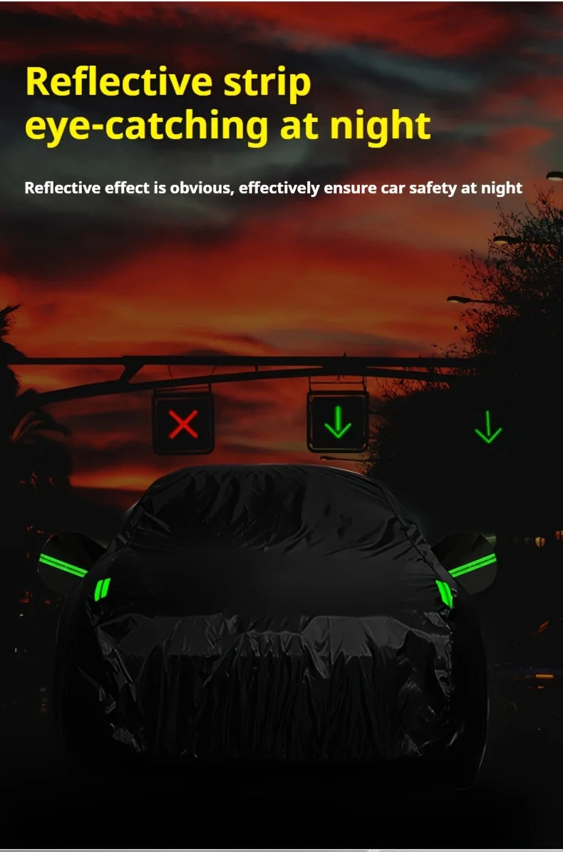 Car Cover Outdoor Protection Exterior Sun Snow UV Covers SUV Sedan Auto Sunshade Dustproof Waterproof Black Silver