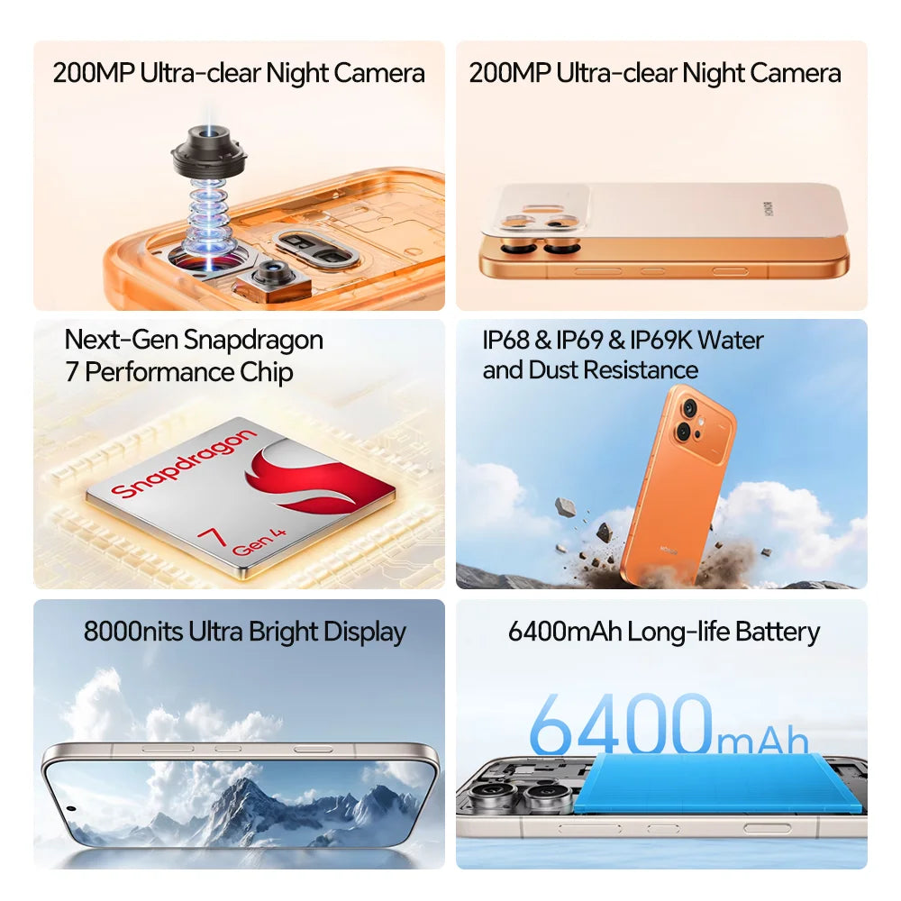 HONOR 600 5G Smartphone EU Version 200MP AI Ultra Night Camera 6400mAh Snapdragon 7 Gen4 AI Button 6.57"AMOLED 80W Supercharge
