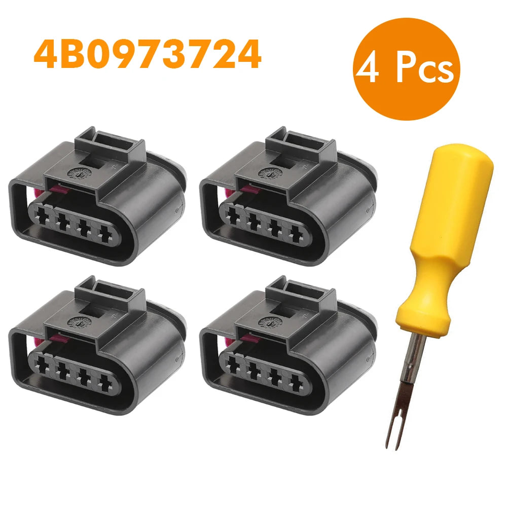 4pcs For Audi VW #4B0973724# Car Ignition Coil Plug Connector Repair Kits Auto Harness Plug Terminal Removal Tool Accessories