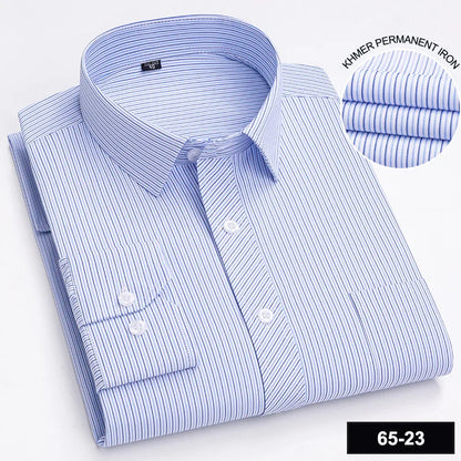 Men's Long Sleeve Shirt High-quality Fashion Casual Print Plaid Stripe Single Pocket Fit Business Formal Office Four Season Top