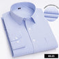 Men's Long Sleeve Shirt High-quality Fashion Casual Print Plaid Stripe Single Pocket Fit Business Formal Office Four Season Top