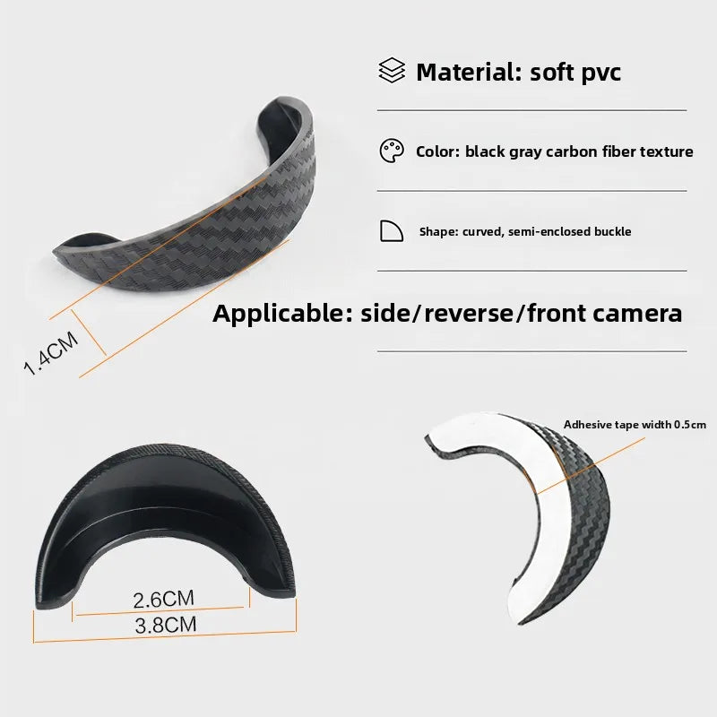 Car Reversing Camera Rain Cover Car Rear Camera Rain Cover Carbon Fiber Pattern Car Rear View Camera Protection Trim Dust Shield