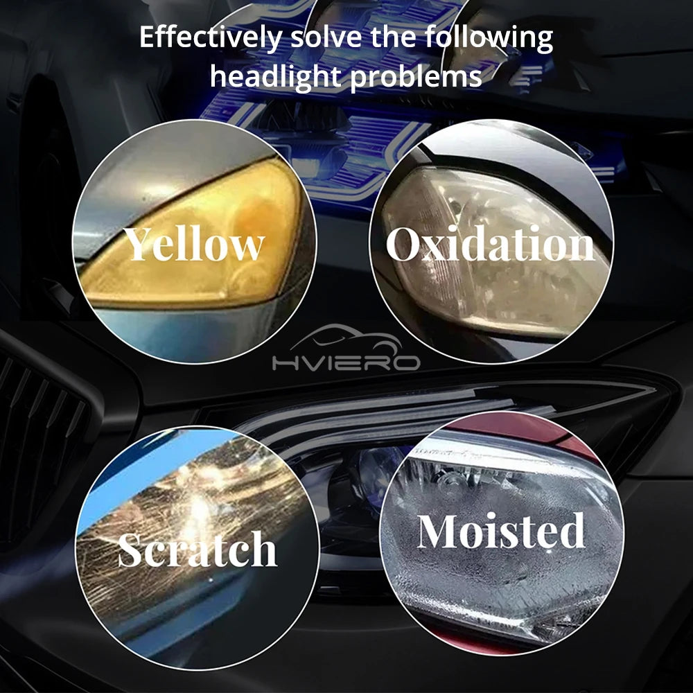 Car Headlight Scratch Repair fog Remover 10/30/50ml Light Cleaner Automotive Restoration Kit Polishing Cleaning Maintenance tool