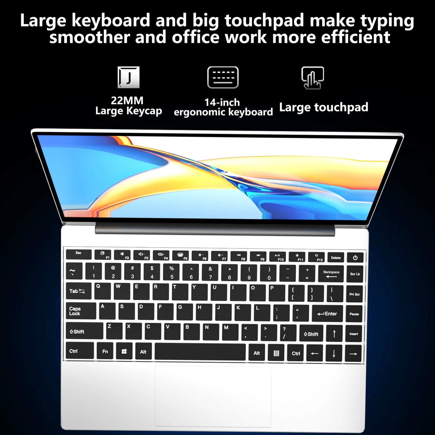 LENO 14.1"Ultra Slim Laptop Windows11 Intel 4405U 16GB 2TB SSD Gamer Notebook 1920*1080 Display Office Study Gaming Computer PC