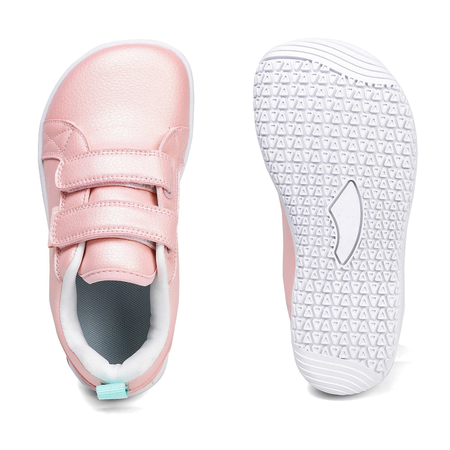 Boys Girls Barefoot Shoes Kids Wide Toe Minimalist Fashion Sneakers Lightweight Hook Loop Artificial Leather Walking Flats