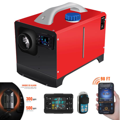 Diesel Heater 5-8KW 12V-24V All in One Car Diesel Air Heater Muffler Remote Control Fast Heating Defrost Defog for Campers Truck