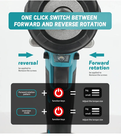 Makita DTW700 Cordless Impact Wrench 18V Brushless Motor  Variable Speed Electric Wrench High Effieiency Durable Auto Stop