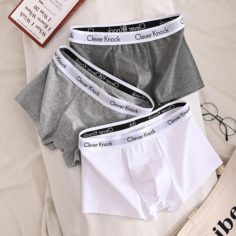 3Pcs Men's Boxer Shorts Cotton Underwear Solid Underpants Sexy Panties Male Breathbale Lingerie Plus Size L-6XL Wholesale Lots