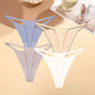 4PCS/Set Silk Seamless Thongs for Women Sexy Low Rise Panties Female Ultra Thin Breathable Underwear G-String T-Back Underpants