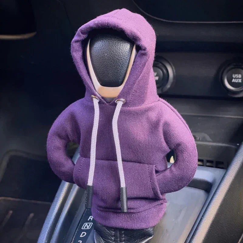 Car Hoodie Handle Shark Cute Hoodie Car Gear Shift Knob Cover Short Plush Manual Handle Gear Auto Interior Accessories