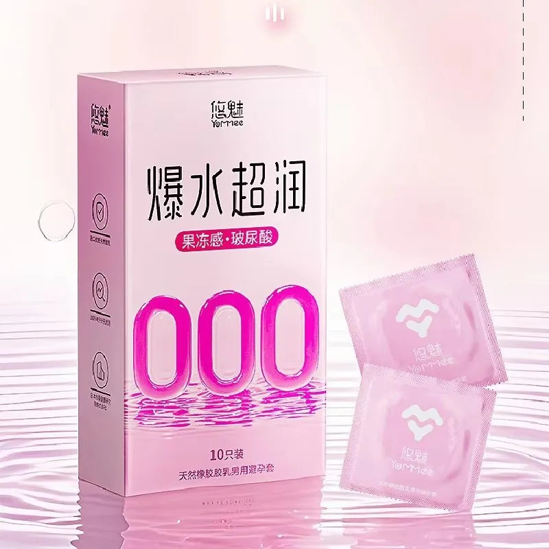 5D Dotted Condoms with Mustache Ribbed G Point Latex Ultra Thin Condom Orgasm Contraceptives Stimulate Vaginal Adults Sex Toys