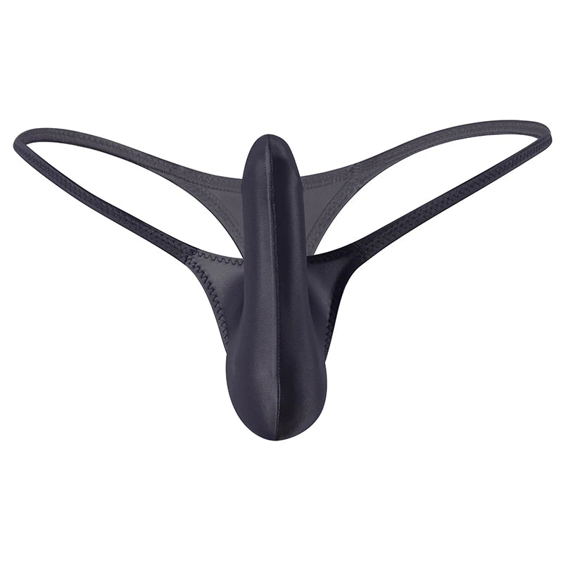 YAULAANG Sexy men's gloss gay underwear oily G-Strings thong Shiny low-waisted High Elasticity mens lingerie