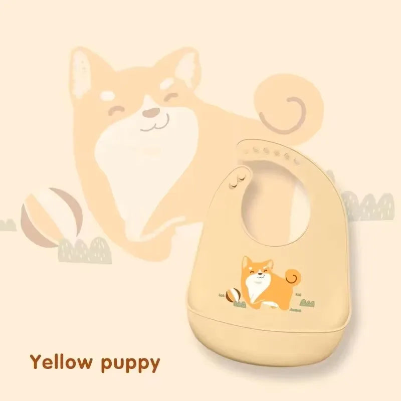 Silicone Bib Baby Feeding Stuff Waterproof Baby Bibs Baby Stuff Cute Solid Printed Kids Bib Girl Boy Adjustable Soft