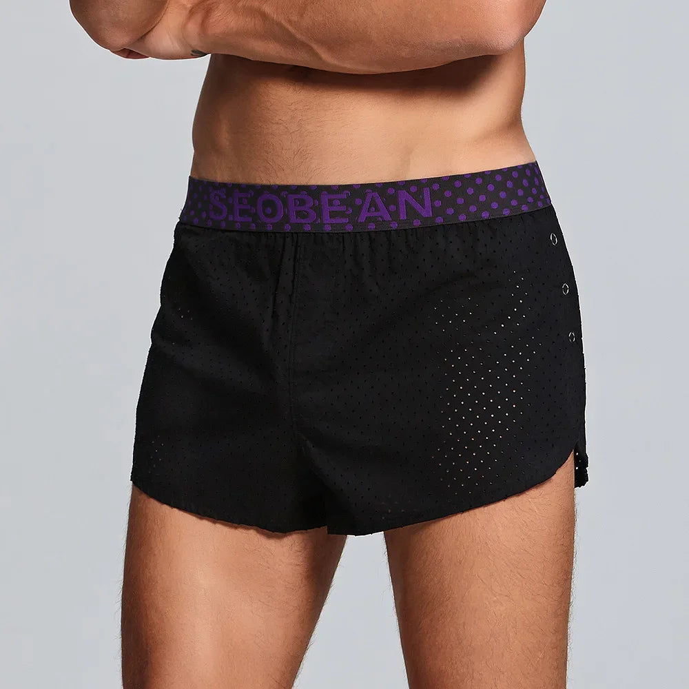 Solid color, men's mesh breathable men's shorts, boxer men's boxers 240503