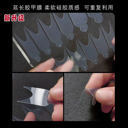 12pcs Manicure Paper Matte Paperless Tray Auxiliary For Nail Art Decorations Paperless Holder Extension Adhesive