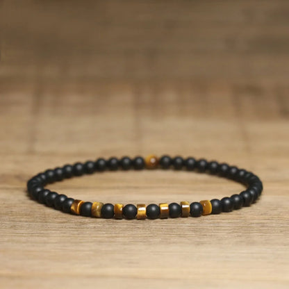 Fashion Mens Bracelet Natural Tiger Eyes Emperor Small Stone 4mm Beads Braclet Homme Accessories Bohemia Beach Jewelry Pulsera