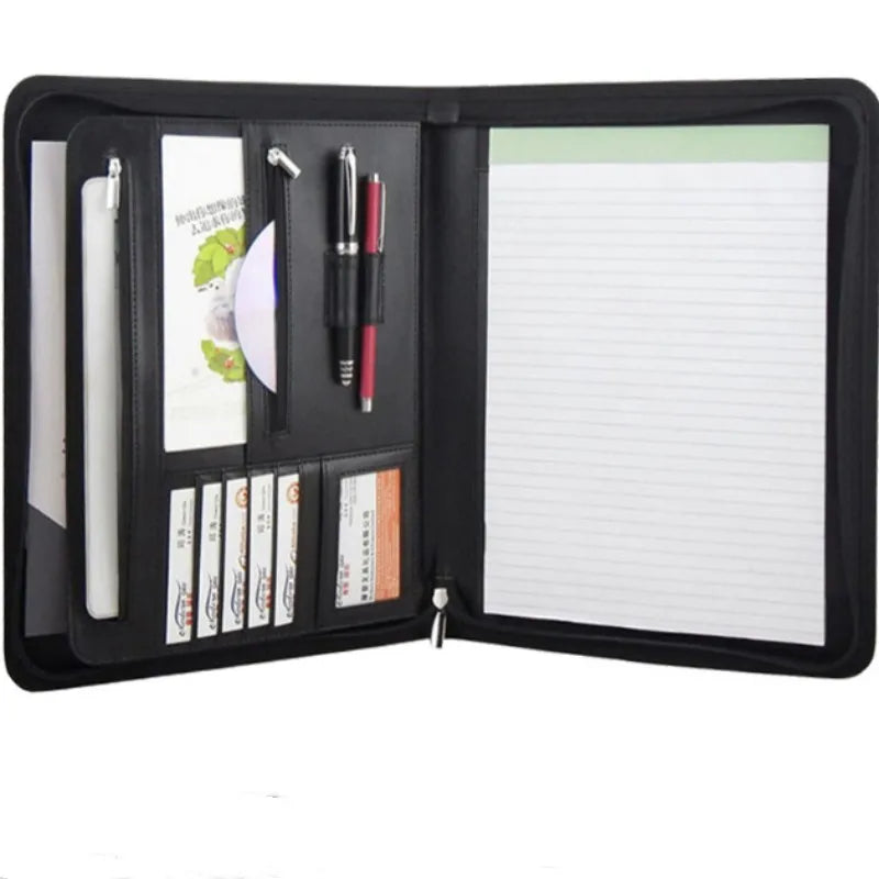 Multifunctional 433 A4 Conference Folder Business Stationery Folder Leather Contract File FoldersTravel Document Folder