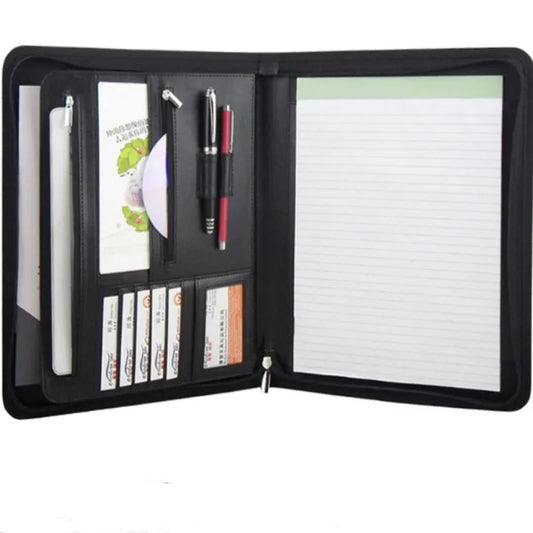 Multifunctional 433 A4 Conference Folder Business Stationery Folder Leather Contract File FoldersTravel Document Folder