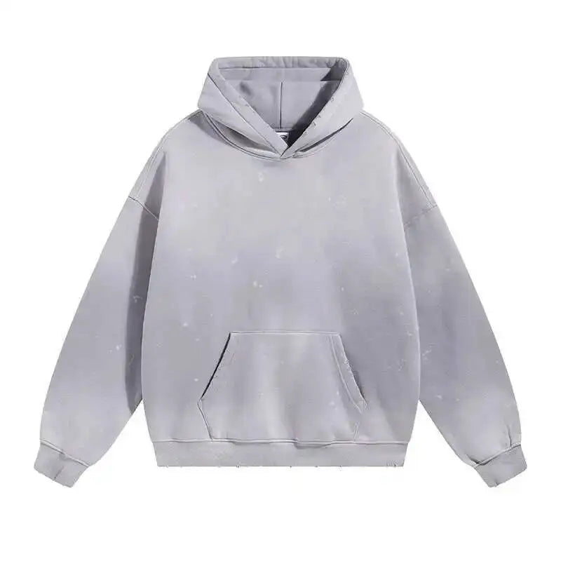 IEFB Washed Male Set Sweatshirt Sweatpants Splash-ink White Spray Dye Velvet Hoodies Autumn Spring New Trendy Male Wear 9W125