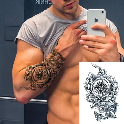 Waterproof Temporary Tattoo Sticker Joker Skull Letter Big Size Body Art Flash Tatoo Fake Tatto Stickers for Girl Men Women