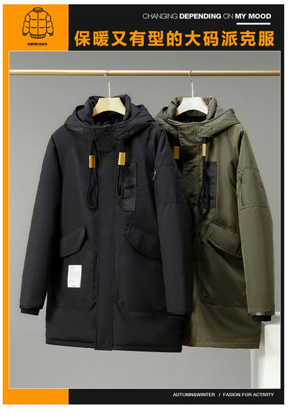 Plus Size 10XL Parkas Men Winter Thick Jacket Coat Fashion Casual Green Parka Male Black Jackets Big Size 10XL